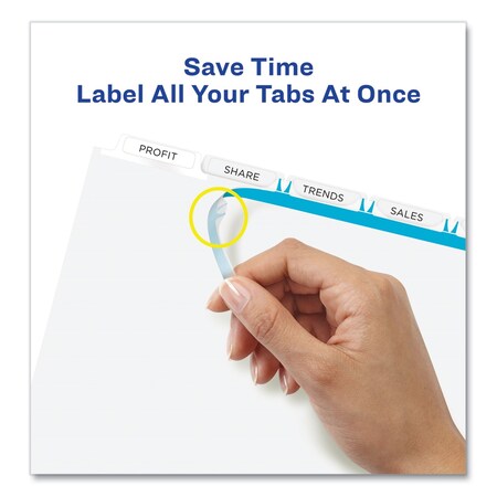 Avery Dennison Printable Index Dividers, 5 Tab, White, PK5 11438